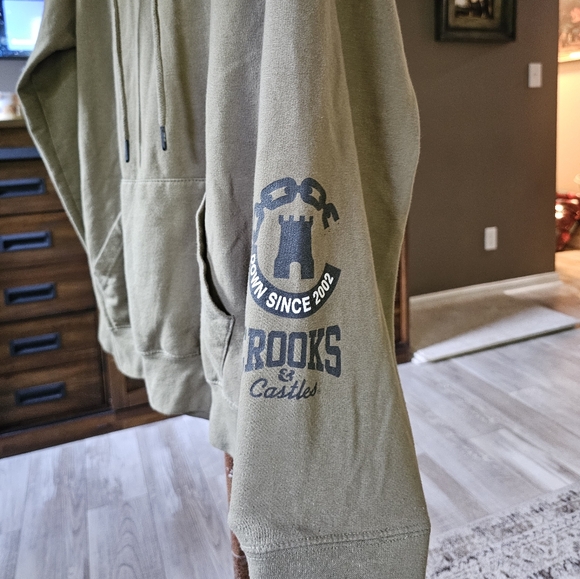 Crooks & Castles Mens Logo Graphic Pullover Hoodie Sweatshirt Olive Green - Picture 8 of 16
